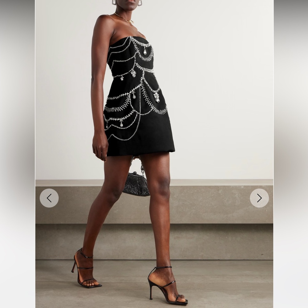 Elegant Black Mini Dress with Silver Accents